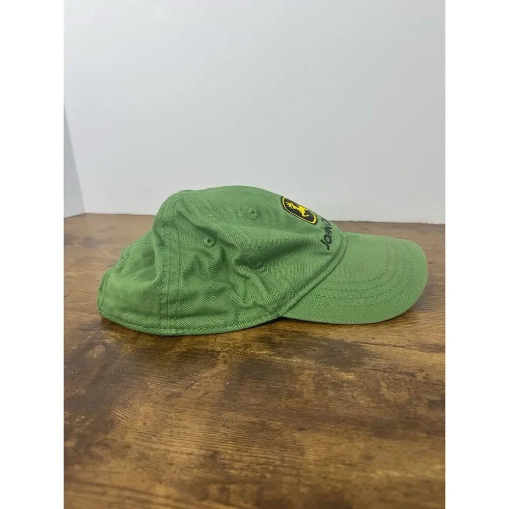John Deere Toddler Hat Green Embroidered Logo Cotton One Size Baseball Cap